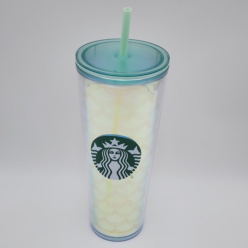 Starbucks Iridescent Mermaid Tumbler Siren Scales 2020 Cold Cup 24‎ Oz.  New